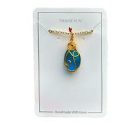 HINAYOSAN Fashionable Sea Glasses Pendant Necklace Wire Wrapped Neckchain For Beach Lovers Stylish Choker Party Embellishments Handmade Jewelry