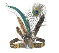 HINAYOSAN Feathered Headband Ethnic Carnivals Celebration Hairband For Women Cultural Event And FatTuesday Theme Party Costume Props Handmade Tribal Headdress