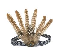 HINAYOSAN Feathered Headband Ethnic Carnivals Celebration Hairband For Women Cultural Event And FatTuesday Theme Party Costume Props Handmade Tribal Headdress