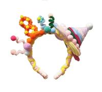 HINAYOSAN Handmade Twist Birthday Headbands Adjustable Headwear Festive Baby Headpiece For Women's Hair Styling Unique Birthday Accessory
