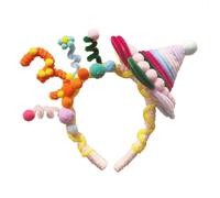 HINAYOSAN Handmade Twist Birthday Headbands Adjustable Headwear Festive Baby Headpiece For Women's Hair Styling Unique Birthday Accessory