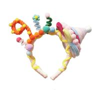 HINAYOSAN Handmade Twist Birthday Headbands Adjustable Headwear Festive Baby Headpiece For Women's Hair Styling Unique Birthday Accessory