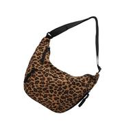 HINAYOSAN Leopards Crossbody Bag Adjustable Length Strap Casual Soft Textured Fabric Roomy Capacity Shoulder Purse Leopard Print Daily