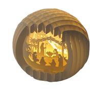HINAYOSAN Light Up First Christmas Story Decoration Nativity Set For Indoor Home Tabletop Decors Nativity Scene With LED Light Tabletop Ornament