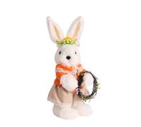 HINAYOSAN Lovely Figurine Easter Bunnies Decoration Party Home Garden Wedding Desktop Ornament Photo Props Table Centerpiece