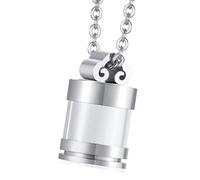 HINAYOSAN Pet Urn Necklace For Ashes Cremation Clear Cylinder Necklace Neck Jewelry Supplies For Pet Memorial Jewelry Accessories Heart Ashes Holder