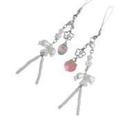 HINAYOSAN Set Of 2 Unique Strawberry Phone Chain Combines Styles And Functionality Peach Phone Pendant For Add Charm To Any Outfit