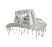 HINAYOSAN Sparkling Bridal Hat Raindrop Tassels Mirrored For Bachelorette Party Bridal Bride For Actor Actress Props Unique Raindrop