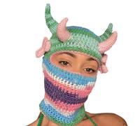 HINAYOSAN Wacky Hat For Teens Autumn Winter Knitted Halloween Party Photography Props Unique Horn Cap