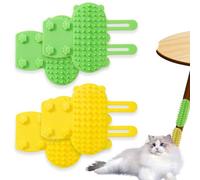 hinbkenla 4pcs Cat Self Groomer,Silicone Grooming Strap Pad for Cats,Cat Face Scratchers,Cat Self Groomer for Indoor Cats,Soft Cat Face Scratchers, Pet Self Groomer for Indoor Cats, Green and Yellow