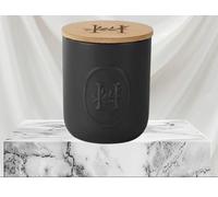 Hinch Home Luxury Scented Candle with Bamboo Lid, Black Matte Finish, Citrus Marine Fragrance with Sandalwood and Cedar Notes