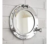 Hind Handicrafts 24" Nautical Porthole Mirror | Round Wall Decor with Polished Metal Frame | Coastal Maritime-Themed Accent for Bathroom, Living Room, or Entryway