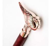 Hind Handicrafts 36" Victorian Wooden Walking Stick - Foldable Brown Ebony Cane with Brass Bird Handle, Handmade Decorative Unisex Derby Cane for Men & Women (36 inch, Piegion 2)