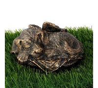 Hind Handicrafts Aluminium Contemporary Angel Dog Sleeping Cremation Urns for Ashes - Peaceful Pet Memorial Keepsake Urn for Dogs (30 Cubic Inches, Stone Copper)