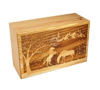 HIND HANDICRAFTS Handcrafted Horse Wooden Cremation Urns for Human Ashes Adult Large - Funeral Urn Box - Burial Urns for Columbarium (Life Tree Horse, 180 Cubic Inches)