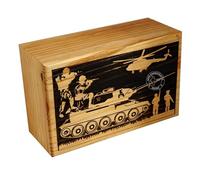 HIND HANDICRAFTS Handcrafted Horse Wooden Cremation Urns for Human Ashes Adult Large - Funeral Urn Box - Burial Urns for Columbarium (Army War Tank, 250 Cubic Inches)