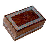 Hind Handicrafts Large Wooden Cremation Urns Box for Human Ashes | Handcrafted Rosewood Memorial Keepsake Urn for Adult Men & Women | Engraved Funeral Casket for Burial(Holds 260 lbs, 11"x7.25"x4.5")