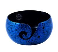 Hind Handicrafts Premium Solid Handmade Crafted Metallic Finish - Aluminium Portable Yarn Storage Bowl - Holder for Knitting Crochet Hook Accessories (6" x 6" x 3", Neon Blue)