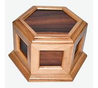 Hind Handicrafts Rosewood Cremation Urn | Handcrafted Wooden Box for Human Ashes | Large Adult Funeral Casket - Decorative Burial Keepsake (Beechwood, 7.5" x 8" x 5.5", Holds 160 lbs/72 kg)