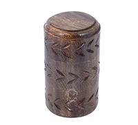 HIND HANDICRAFTS Round Wooden Engraved Urns for Human Ashes Adult - Wooden Box Rosewood Cremation Urns for Ashes - Burial Urns - Funeral Urns Large (25 Cubic Inches, Antique 1)