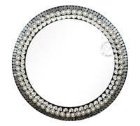 Hind Handicrafts Rustic Round Wall Mirror 16 Inch - Handcrafted Gold Beaded Frame Mirror for Bathroom, Bedroom, Living Room, Entryway, Vanity, Hallway, Home Wall Decoration - Silver 3