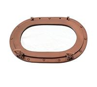 Hind Handicrafts Solid Aluminium Oval Porthole Mirror for Home Decor - Pirate's Maritime Nautical Themed Decor (Coke Copper, 14 INCHES)