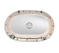 Hind Handicrafts Solid Aluminium Oval Porthole Mirror for Home Decor - Pirate's Maritime Nautical Themed Decor (Nickel Chrome, 14 INCHES)