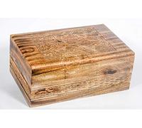 Hind Handicrafts Wooden Box Funeral Cremation Urns for Human Ashes Adult Large, Rosewood Cremation Urns for Ashes, Burial Urns for Columbarium (Tree-1, 250 Cubic Inches)
