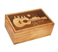 Hind Handicrafts Wooden Memorial Urn Box - Handcrafted Remembrance Keepsake for Human or Pet Ashes - Rustic Funeral Ash Storage Box for Tribute and Healing (250 Cubic Inches)