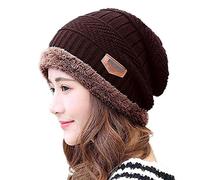 HINDAWI Winter Hats for Women & Men Slouchy Beanie Skull Caps Warm Snow Ski Knit Hat Cap, Brown, M