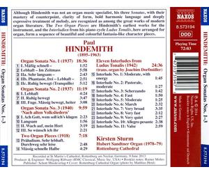 HINDEMITH: ORGAN SONATAS NOS. 1-3; ELEVEN INTERLUDES FROM LUDUS TONALIS; TWO ORG
