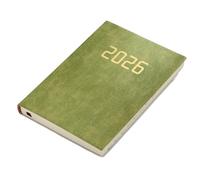 hindraem 2026 Schedule Semester's 2026 A5 360 Notepad 1 Day 1 Page Organized Calendar Book PU the English Planner, green