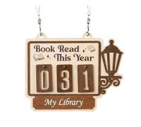 hindraem Books Read Tracke Sign For Women Tabs On Reading Progress In Stylish Way Wooden With Digital Recording Books Read Year Counter Year Sign Book Decor