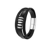hindraem Elegant Braided Leather Mens Bracelet 21cm Cuff Bangle Wristband Jewellery, Type C