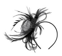 hindraem Elegant Fascinators for Women s Wedding Bridal Roaring 20s Headpieces Black Races Accessories