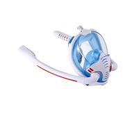 hindraem Full Face Snorkeling and Diving Mask with 180 Panoramic View for Ultimate Comfort, White, S/M