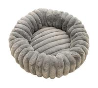 hindraem Funny Fuzzy Dog Bed Fluffy Doughnut Cushion For Medium Pets Plush Dog Beds Medium Washable Doughnut Bed Grey, B, 40 * 40CM