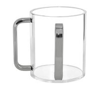 hindraem Netilat Yadayim Cup Withdual Handles Dual Handle Acrylic Judaica Washing Cup for Jewish Prayer Ceremony Meditation Made of Acrylic Washing Withdual Handles, Silver