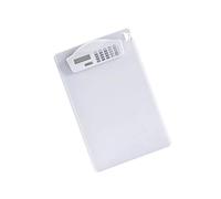 hindraem Practical A4 Clipboard with Calculator and Pen Clip for Doctors Office School Ruler 9x13, White