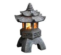 hindraem Traditional Stone Pagoda Stupa Lantern Sculpture for Outdoor Décor Tower Statue, Grey Spire