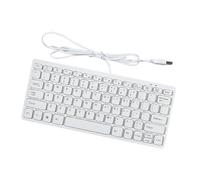 hindraem USB Wired Keyboard Compact With 78 Keys Features Silent Typing Function Enhanced Workplace Focus Improving Work Efficiency. Keycap Provides Delicate, White, 285x122x21mm