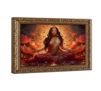 Hindu Decor, God Shakti Art, Divine Mother Art Canvas Poster Bedroom Decor Landscape Office Room Decor Gift 8" L X 12" W