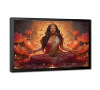 Hindu Decor, God Shakti Art, Divine Mother Art Canvas Poster Bedroom Decor Landscape Office Room Decor Gift 8" L X 12" W
