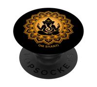 Hindu Ganesha Puja Elephant God India Meditation Yoga Murti PopSockets Adhesive PopGrip