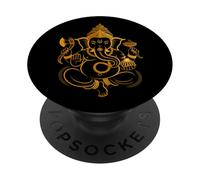 Hindu Ganesha Puja Elephant God India Meditation Yoga Murti PopSockets Adhesive PopGrip