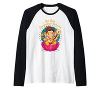 Hindu Ganesha Puja Elephant God India Meditation Yoga Murti Raglan Baseball Tee