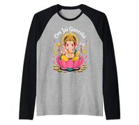 Hindu Ganesha Puja Elephant God India Meditation Yoga Murti Raglan Baseball Tee