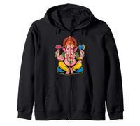 Hindu Ganesha Puja Elephant God India Meditation Yoga Murti Zip Hoodie