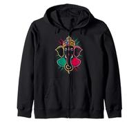 Hindu Ganesha Puja Elephant God India Meditation Yoga Murti Zip Hoodie