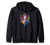 Hindu Ganesha Puja Elephant God India Meditation Yoga Murti Zip Hoodie